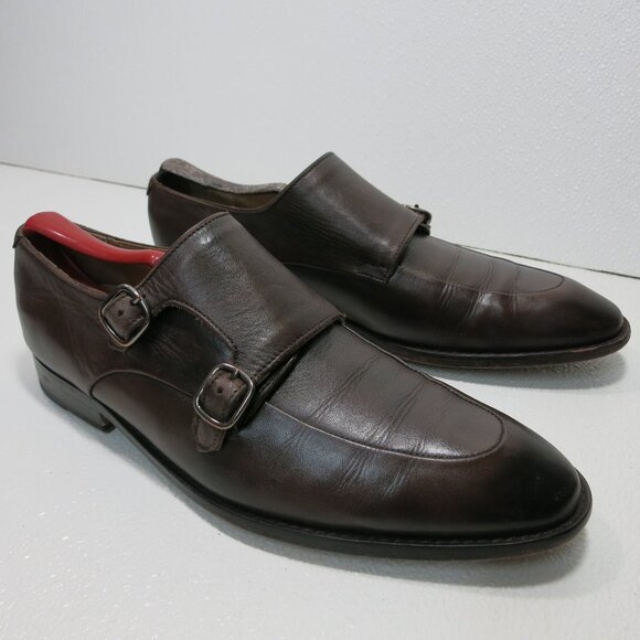 3D M Lifestyles 8 Monk Strap Oil Tanned Leather Oxfords Shoes Mens sz US 9 - Picture 4 of 7